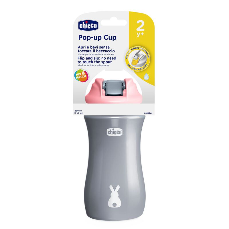 Kids Pop-Up Cup (350ml) (2Y+) (Pink) image number 1